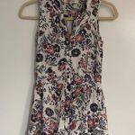 Olé by Koton white sleeveless floral maxi dress button front purple pink slit Photo 11