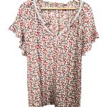 Max Studio 💥  White & Pink Floral Flutter Sleeve Top Photo 0