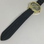etc! Anchor quartz analog watch 38mm gold tone rhinestones black silicone band Photo 3