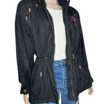 Skea Paris Vail Vintage Size 6 Black Sunburst Beaded Tassel Sueded Winter Jacket Photo 2