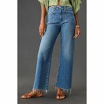 Paige  Anthropologie Anessa High Rise Wide Leg Crop Jeans Sunnie Distressed 26 Photo 2