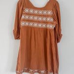 Bohme  orange embroidered mini dress Photo 0