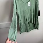 Eye Candy NWT  Green Thermal V-Neck Long Sleeve Shirt Photo 2