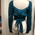 Band Of The Free NWT  Green Long Puffed Sleeves Blouse Photo 6