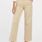 Spanx Stretch Twill Cropped Khaki Wide Leg Pant Size Medium Tan Photo 2