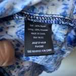 Bebop blue tunic top sz L Bell sleeves fringe Photo 5