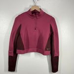Nike  Therma-FIT‎ ADV Pullover 1/4 Zip Cropped Running Top Maroon Womens Large Photo 1