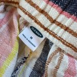 Old Navy  Striped Linen Wide Leg Drawstring Pants Size Medium with Pockets Photo 8