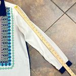 August Silk 1/2 Button Long Sleeve Blouse Large Photo 6