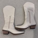 Knee High Cowboy Boots White Size 7 Photo 2