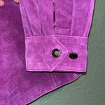 Bob Mackie Vintage Leather Jacket • embroidered purple Iris Photo 4