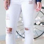 Lotus Boutique White Distressed Skinny Jeans Photo 0