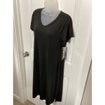 NWT 32 Degrees Cool Black V Neck Short Sleeve T Shirt Dress Midi Size Medium Photo 4
