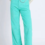 Levi's Ribcage Straight Ankle Corduroy Pants Green Size 25 Photo 0