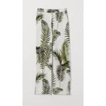 H&M  Tropical Palm Leaf Crepe Pants Trousers Ivory XS Photo 2