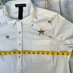 ASMAR Equestrian Star Western Show Shirt Size 2XL White Pearl Snap Western Photo 4