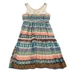 Ultra Pink Midi Dress Juniors M Multicolor Bohemian Sun Sleeveless Casual Lace Photo 0