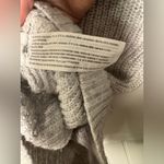 Hollister Light Gray Cable-knit Crewneck Sweater Photo 4