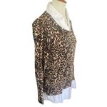 Faded Glory  Animal Print Full Collar Lightweight Long Sleeve Blouse Size Large-E Photo 2