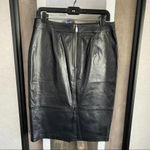 994 NWT Polo by Ralph Lauren Leather Skirt Black Size 8 Photo 5