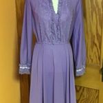 VTG 70s lace bodice lavender dress Size M Photo 7