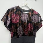 Choon California Vintage Velour Floral Black Long Dress Formal Size Medium Photo 3