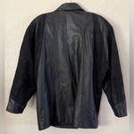 Preston & York Vtg 80s Leather Coat sz M BLack Embossed Paisley Suede Modern Photo 15