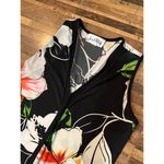 Joseph Ribkoff  Floral‎ Dress Sleeveless V Neck Black White Orange Size Photo 3