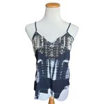 EXPRESS Womens Navy Blue Tie Dye Dip Sequin Embellished Tank Top - Sz S Photo 1