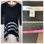 Karen Kane Karen By Tunic Women's Medium Black Tie Dye Stretch Handkerchief Hem Photo 1