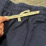 Life is Good Women's Blue Pajama Sleep Shorts pockets drawstring waist See Pics Photo 3