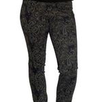 AG Adriano Goldschmied Anthropologie AG 26R High Rise Boho Black Velvet Paisley Pants Skinny Photo 0