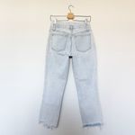 Abercrombie & Fitch A & F Mom Jean Light Blue Denim Raw Hem Straight Jeans 26 Photo 4