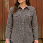 Roper Women's Black Check‎ Western Shirt with Snap Buttons XL Photo 0