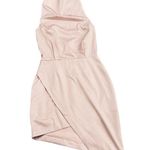 Elliatt Camo Blouson Halter Asymmetric Satin Cocktail Dress in Light Pink Photo 7
