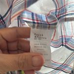 Frank & Eileen  Classic Linen Shirt in Plaid White/Blue Size S Photo 9