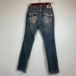 Laguna Beach Jean Co Womens Bootcut Jeans Embellished Fleur de Lis Pockets Sz 25 Blue Photo 4