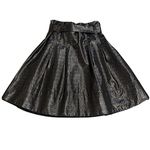 EXPRESS 🆕 silver & black sash bow tie a line knee length full high rise … Photo 0