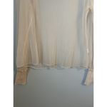 Sheer Smock Neck And Wrist Victorian Blouse Shirt Women's Medium Crinkle Stretch Photo 2