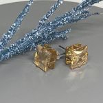 Swavorski Swarovski Crystal Square Stud Light-Topaz Earrings Photo 0