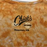 Harley Davidson tie dye orange cropped 3 quarter sleeve shirt Size L Photo 4