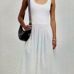 Madewell $110 Drop Waist Tank Midi Dress Lighthouse White Size XS NQ613 Photo 3