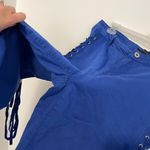 Ashley Stewart  Plus Size Lace Up Side Hi Rise Denim Capris Royal Blue Pants 16 Photo 8