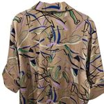 Open Edit  Satin Oversized Camp Button-Up Shirt Color Ivory Birch Grunge Artsy M Photo 7