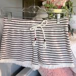 No Boundaries Beachy Comfy Knit Shorts Wine White Striped Elastic Waist Frayed Hem XS Photo 10