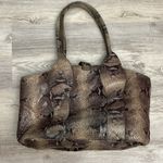 Nine West Brown & Tan Snakeskin Faux Leather Double Strap Shoulder Bag 9"X 16" Photo 1