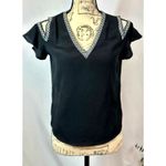 Maje  Lisea Cold-Shoulder Crepe Top 100% Viscose Black S Photo 6