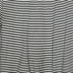 BB Dakota Black White Striped Boat Neckline Shirt Tie Front Size Small Photo 3