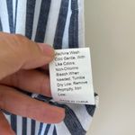 Manuela Stripe Printed Ruffle Cap Sleeve Blouse Top Button Up Size M White Size M Photo 7