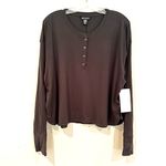 Athleta Canyon Henley Top Lightweight Cropped Women's XL Black Athleisure NWT Photo 6